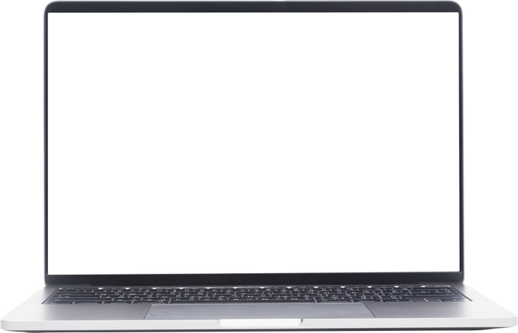 Laptop with Blank Screen Mockup Cutout